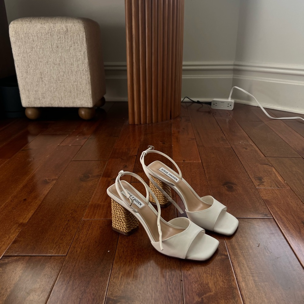 Steve Madden Rozlyn White Heels